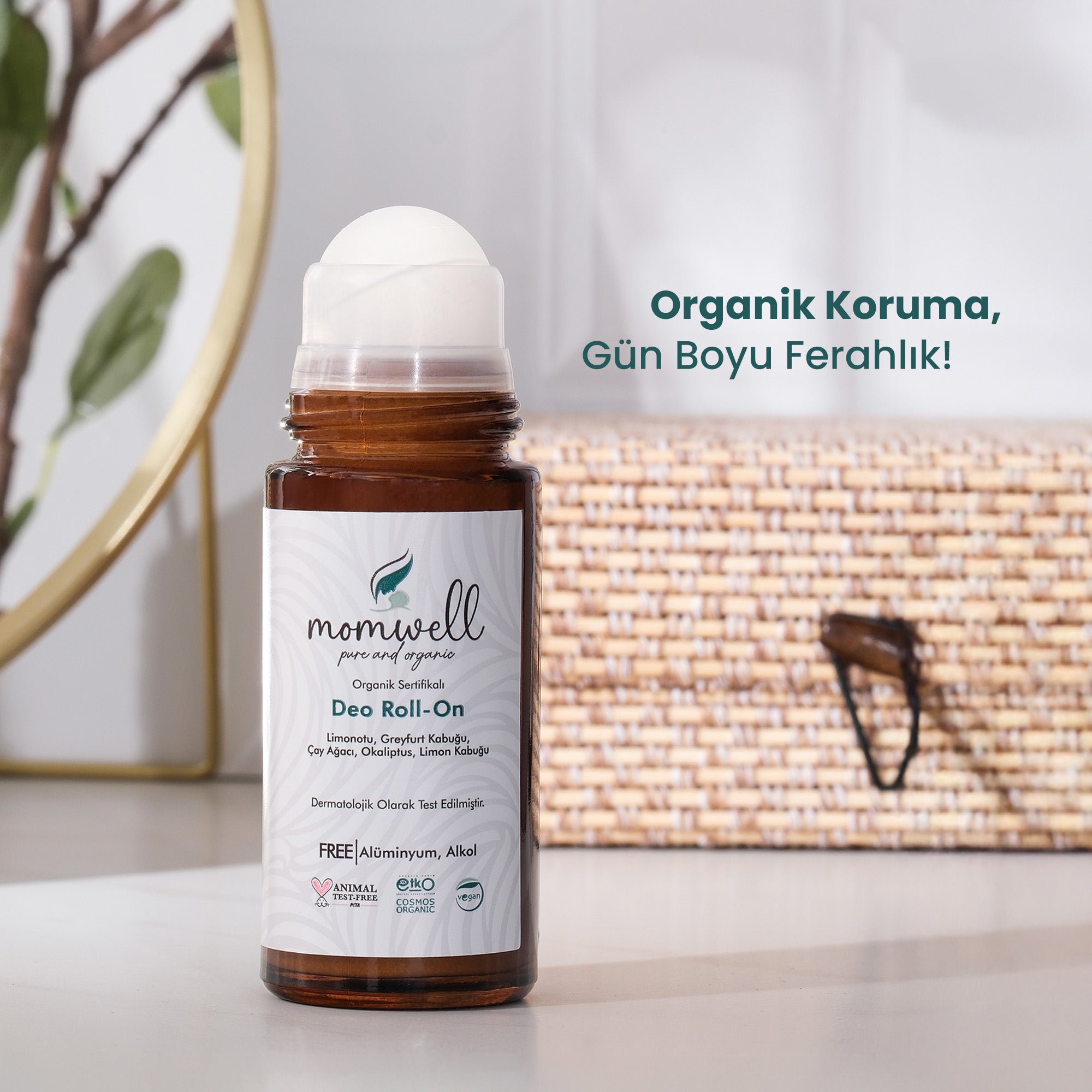 Momwell Deo Roll-on – Organik koruma ve gün boyu ferahlık sağlayan doğal deodorant