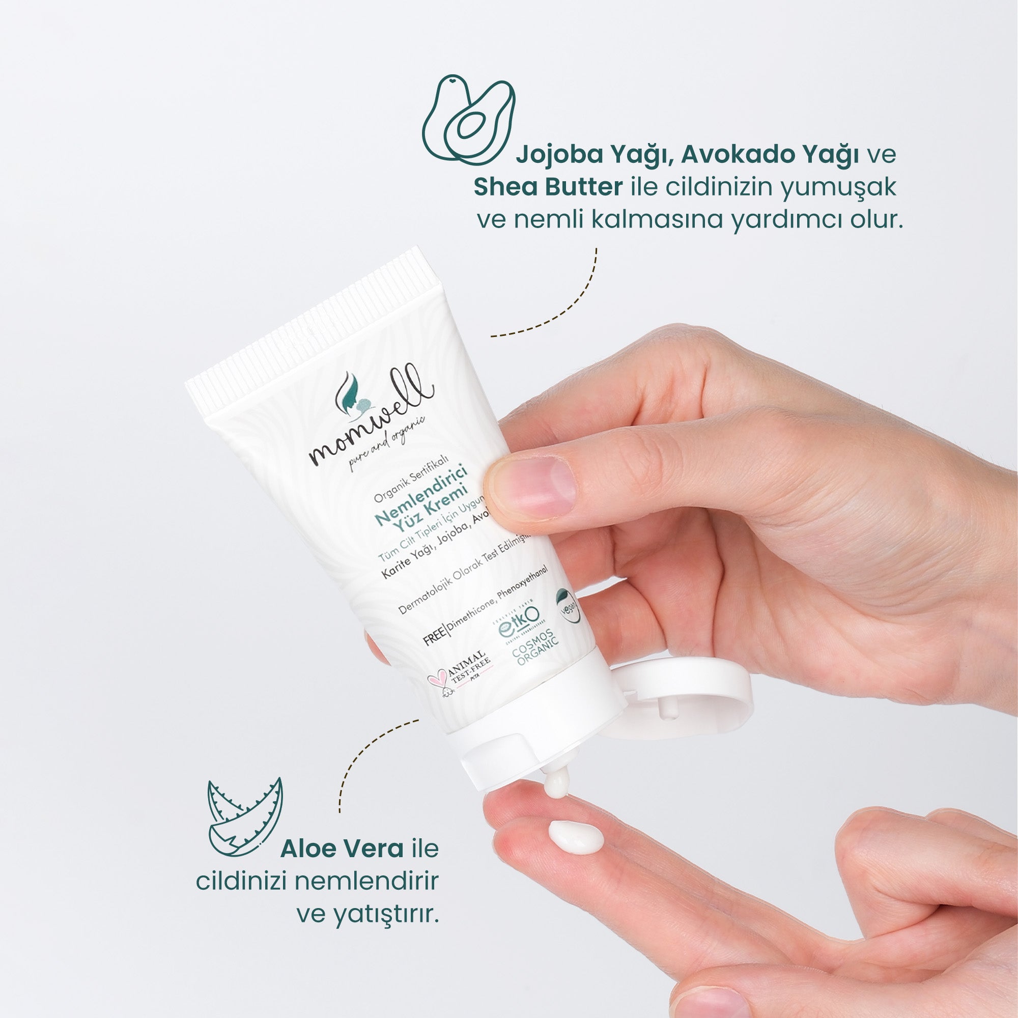 Momwell Organik Nemlendirici Yüz Kremi 50 ml