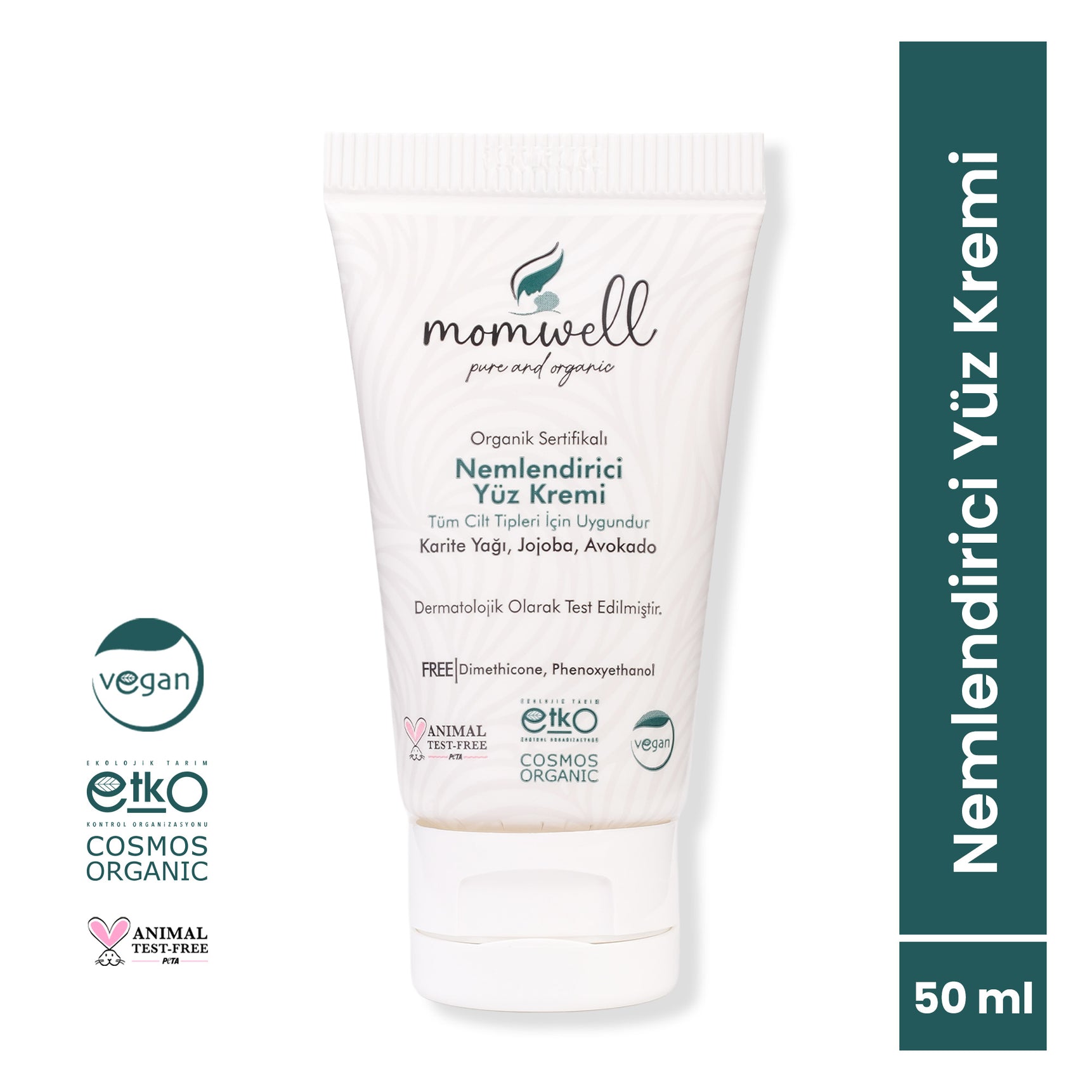 Momwell Organik Nemlendirici Yüz Kremi | Yoğun Nem & Doğal Bakım | 50 ml
