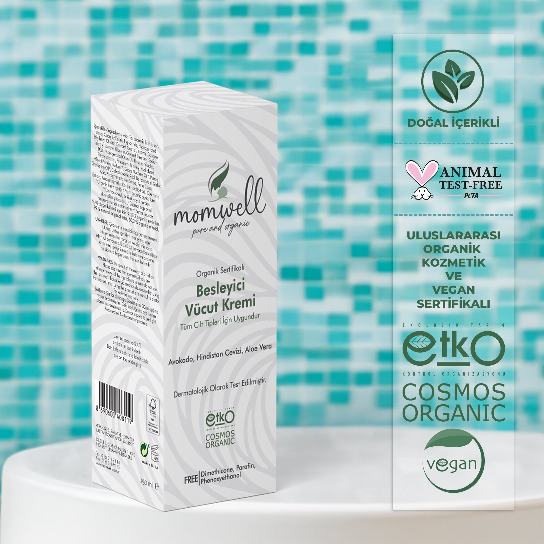 Momwell Organik Besleyici Vücut Kremi 250ml