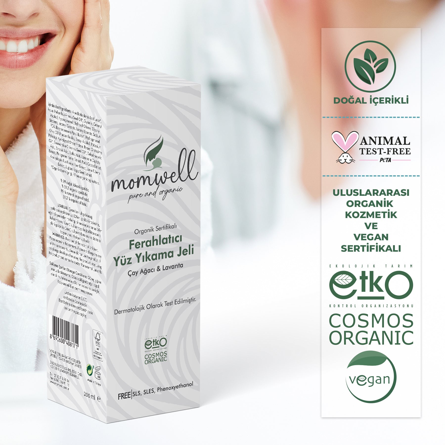 Momwell Organik Yüz Yıkama Jeli 200ml