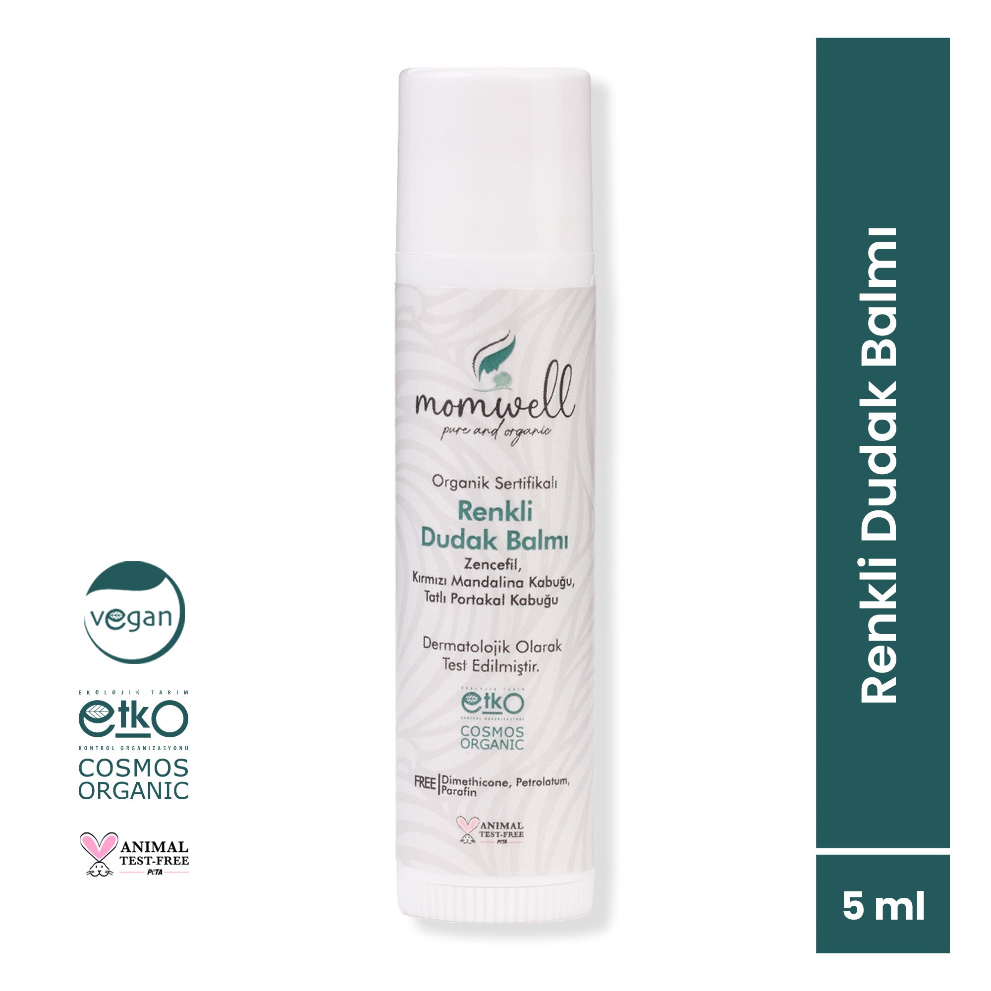 Momwell Nemlendirici Renkli Dudak Balmı 5 ml