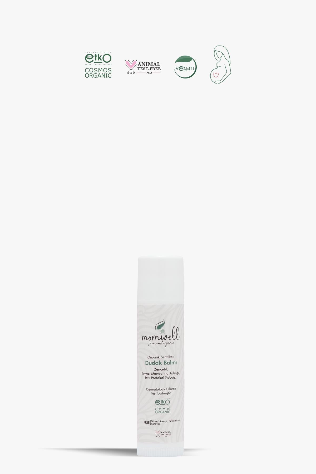 Momwell Organik Renksiz Dudak Balmı Merhemi Stick 5ml
